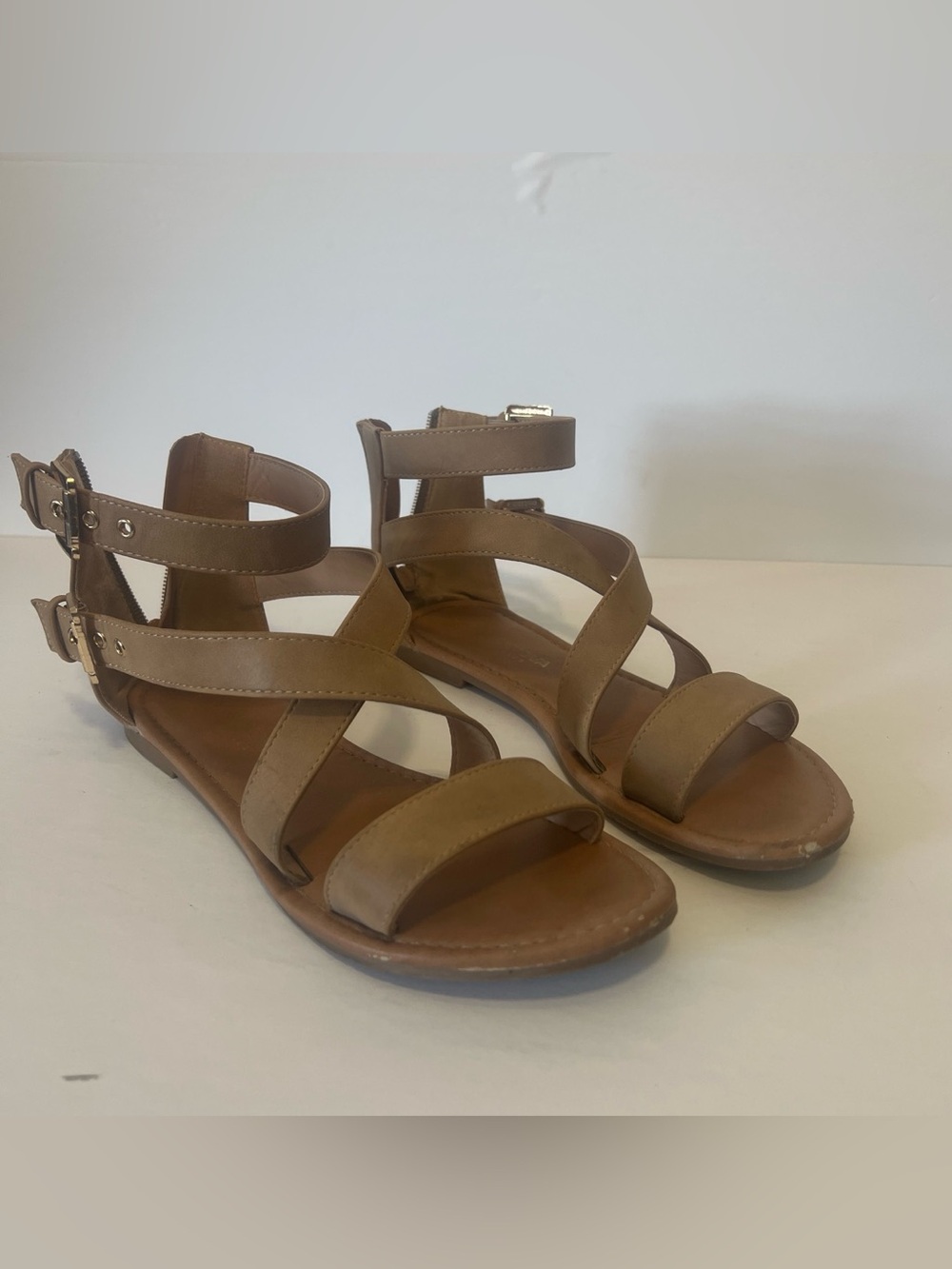 Fashion Nova Tan Multi-Strap Gladiator Sandals - 7